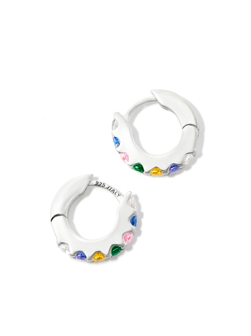 Sterling Silver Eternity Crystal Hoop Earrings