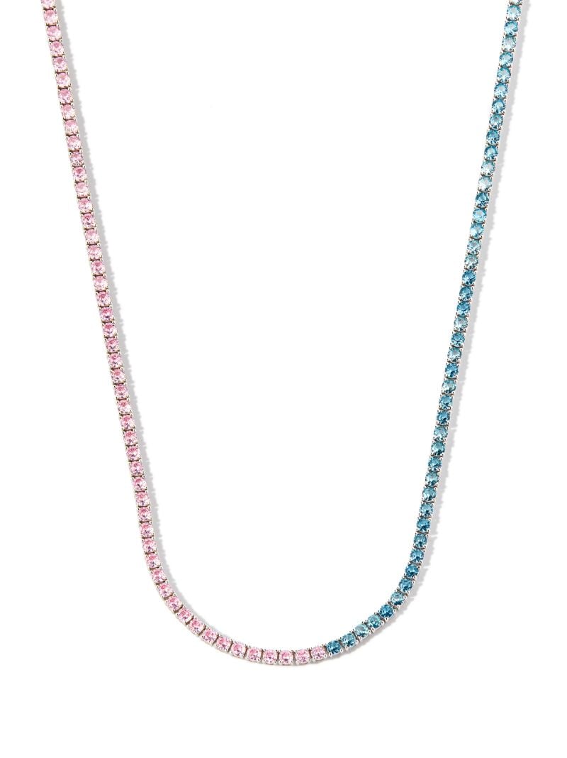 Sterling Silver Crystal Tennis Necklace