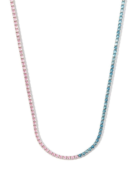 Sterling Silver Crystal Tennis Necklace