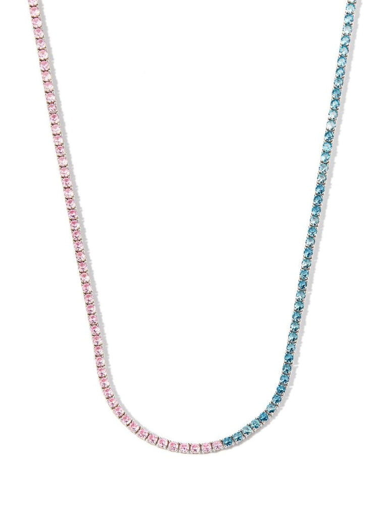 Sterling Silver Crystal Tennis Necklace
