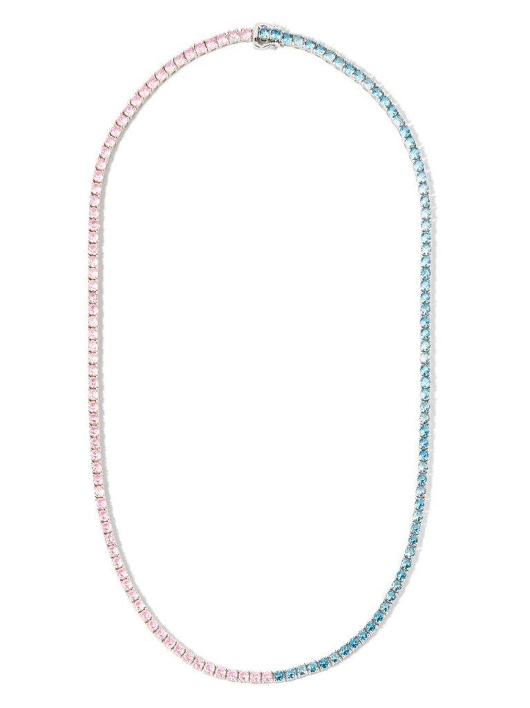 Sterling Silver Crystal Tennis Necklace