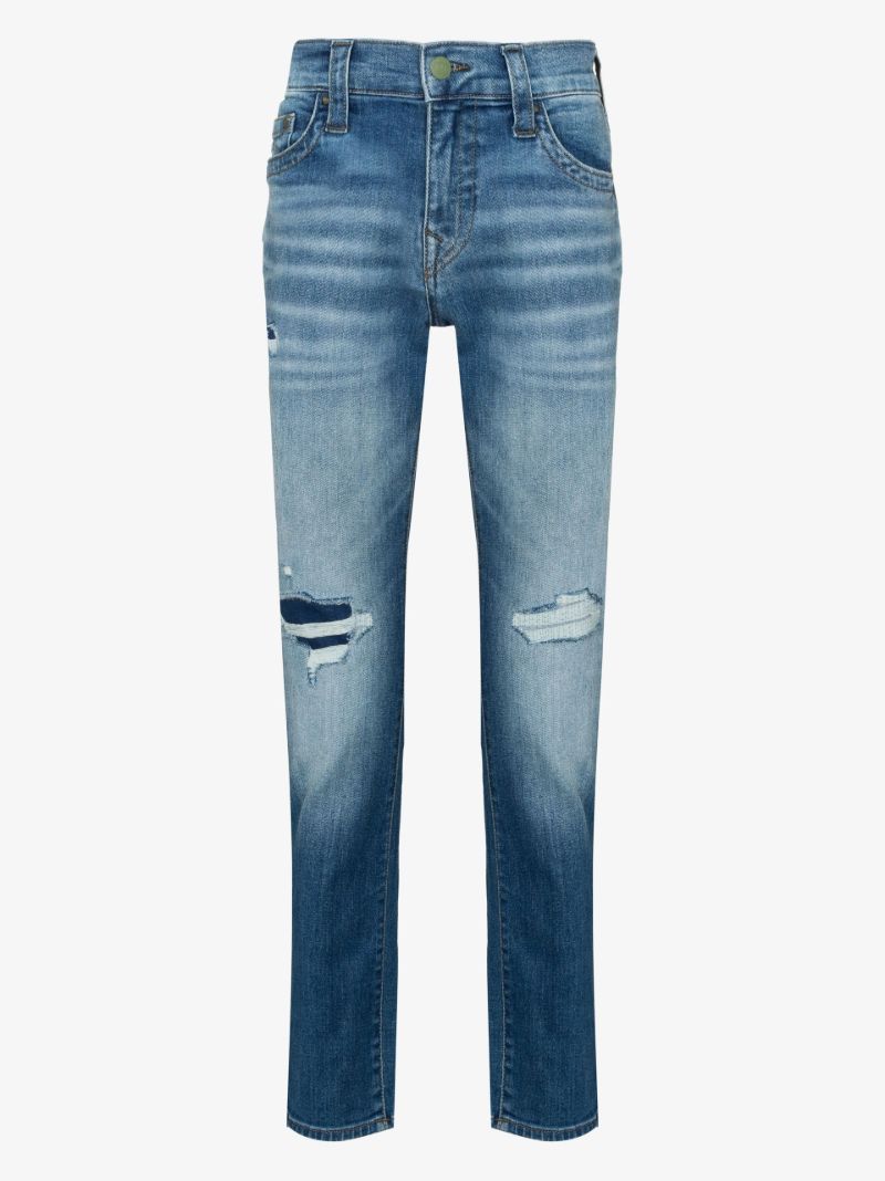 Blue Rocco Ripped Straight Leg Jeans