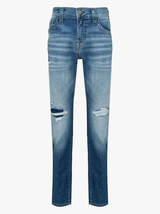 Blue Rocco Ripped Straight Leg Jeans