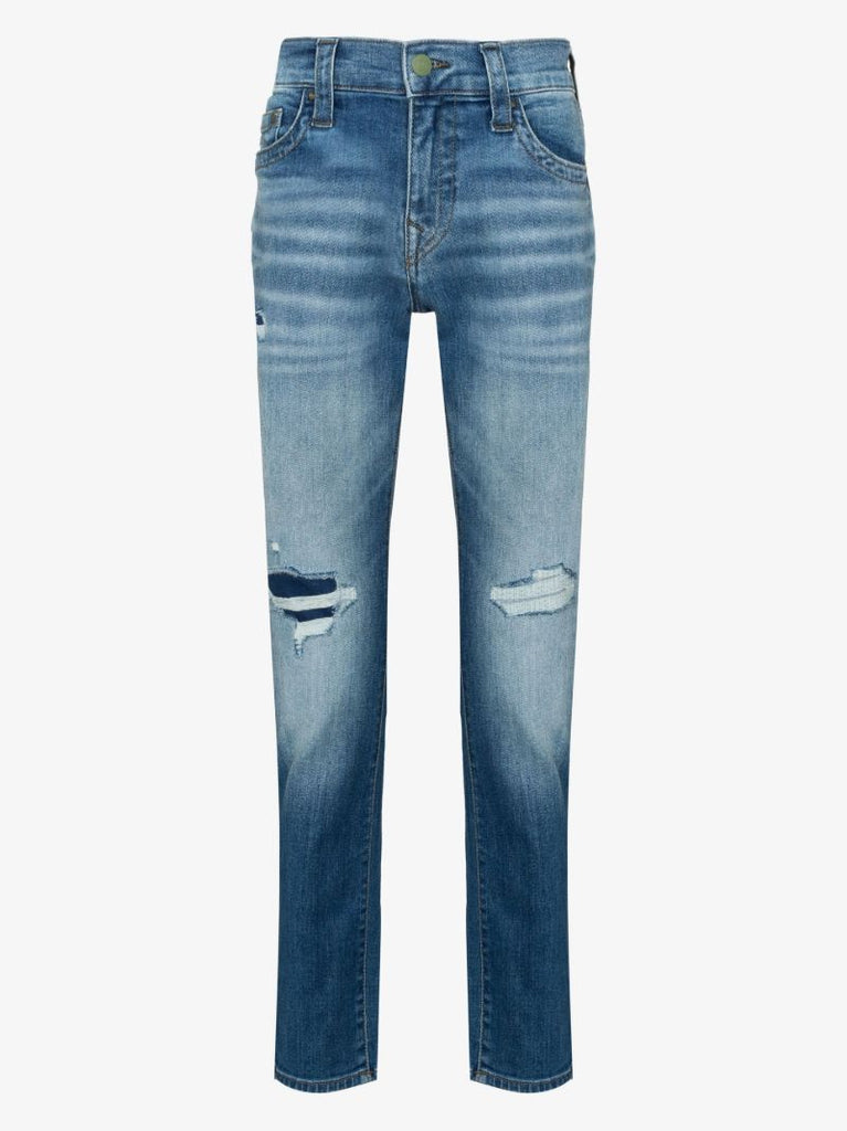 Blue Rocco Ripped Straight Leg Jeans