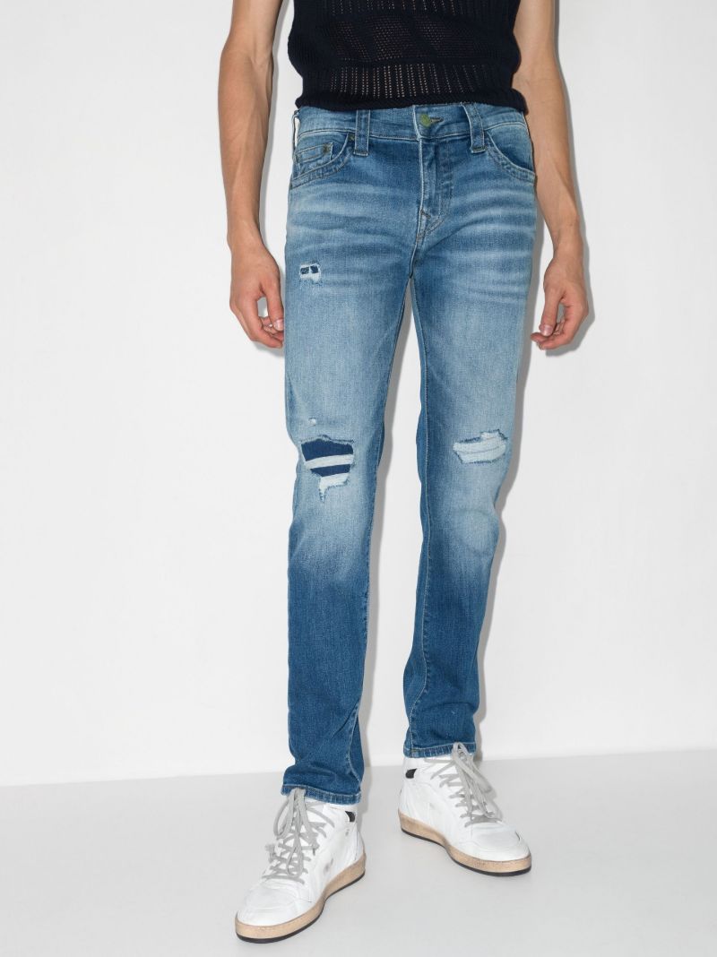 Blue Rocco Ripped Straight Leg Jeans