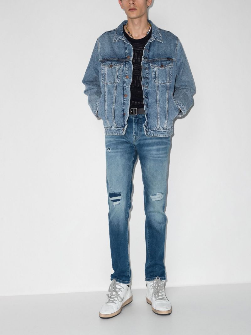 Blue Rocco Ripped Straight Leg Jeans