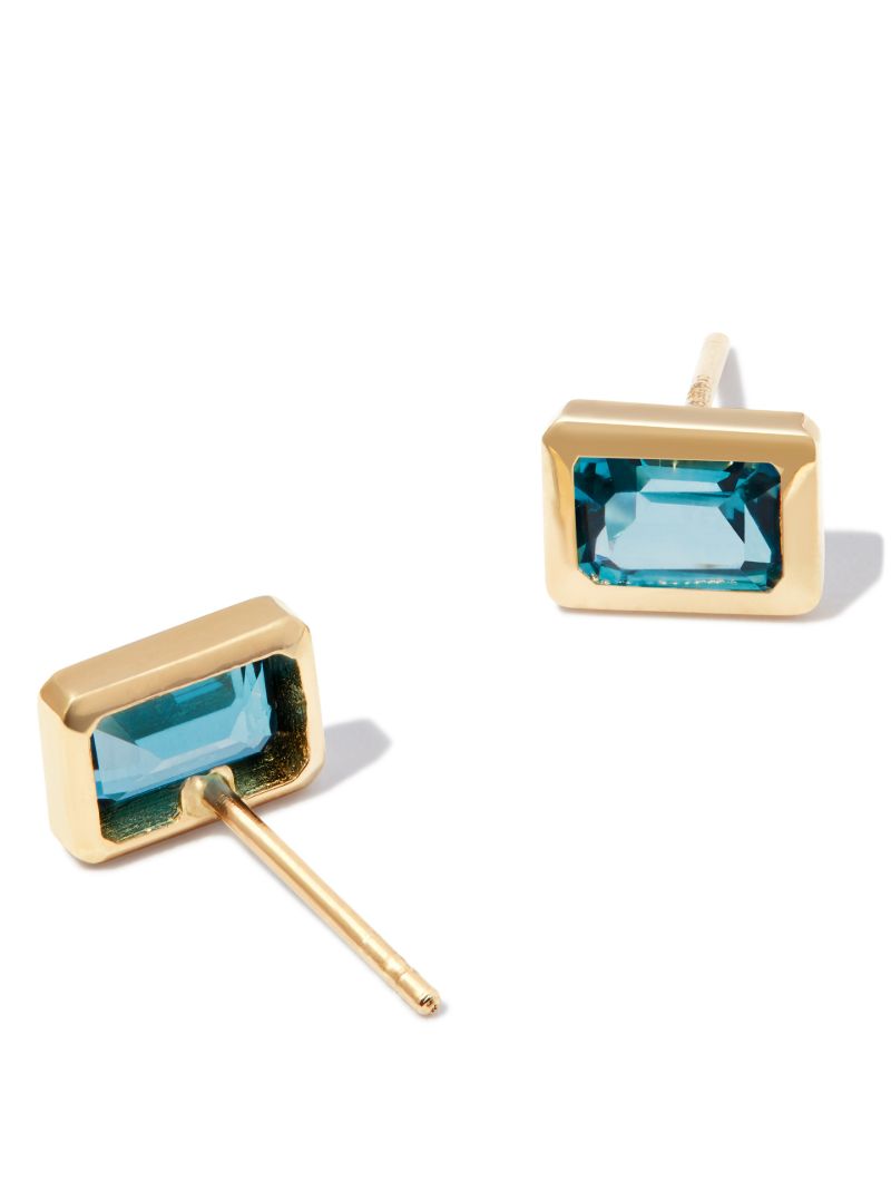14k Yellow Gold Topaz Stud Earrings