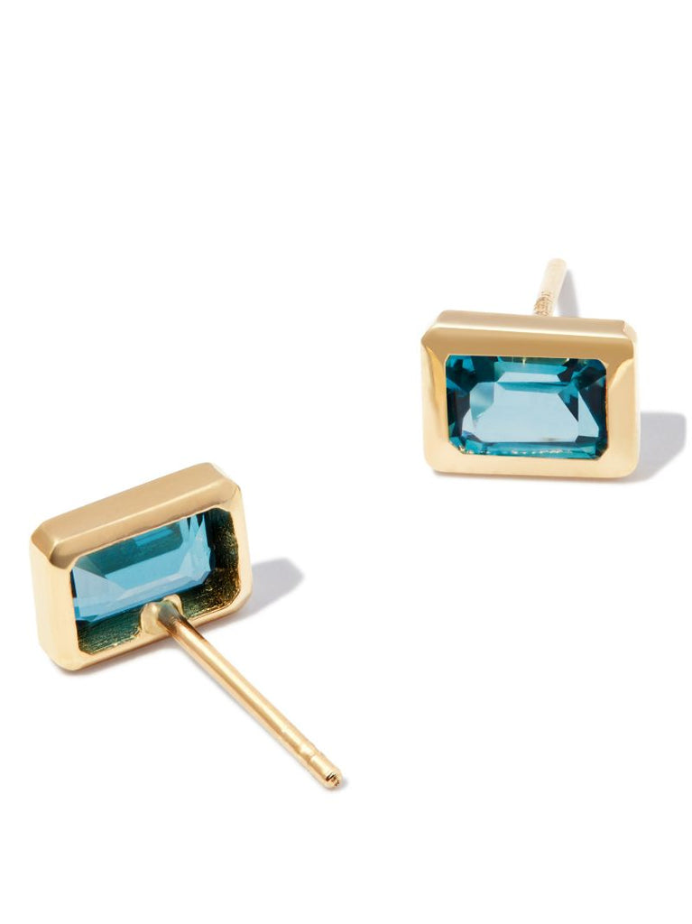 14k Yellow Gold Topaz Stud Earrings