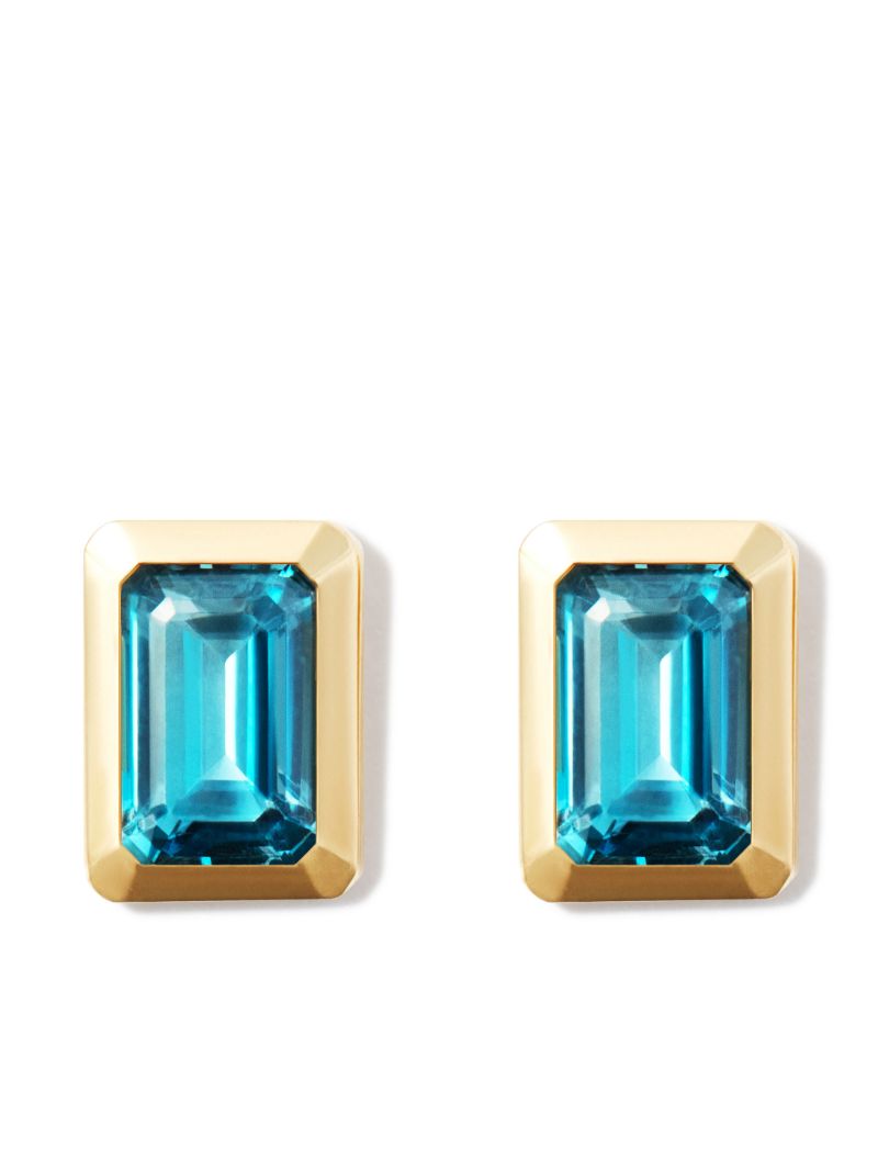 14k Yellow Gold Topaz Stud Earrings