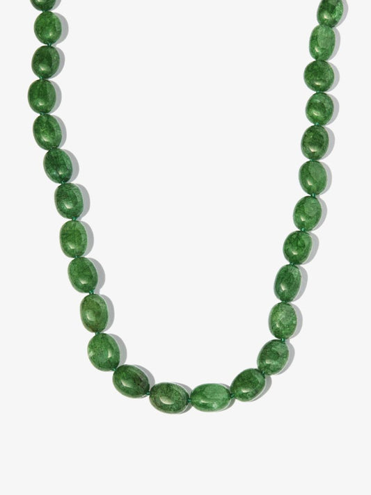 14k Yellow Gold Arizona Emerald Beaded Necklace