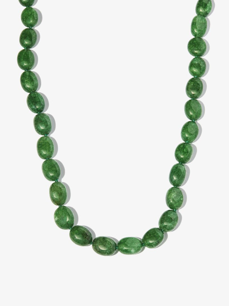 14k Yellow Gold Arizona Emerald Beaded Necklace