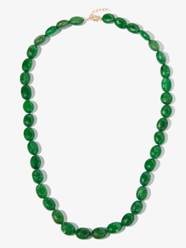 14k Yellow Gold Arizona Emerald Beaded Necklace