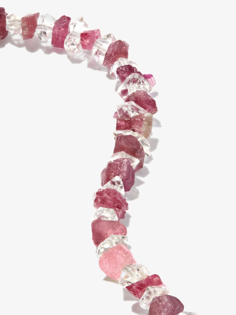 14k Yellow Gold Gaia Tourmaline Herkimer Diamond Bracelet