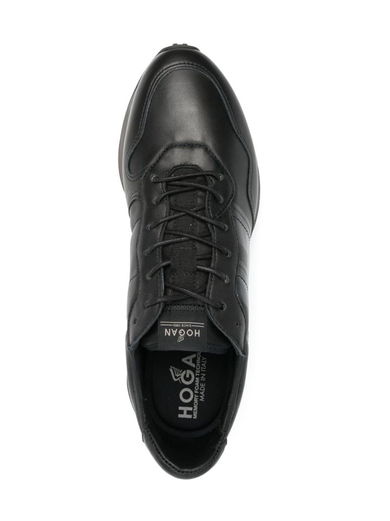 Black H601 Low Top Leather Sneakers
