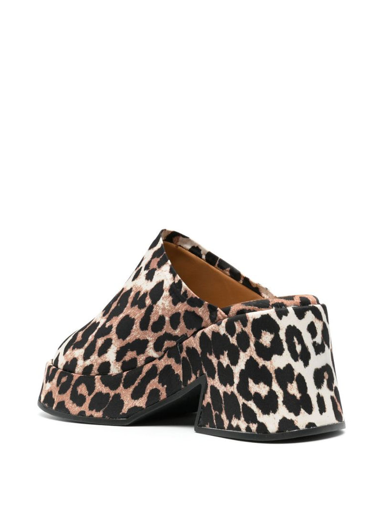 Neutral Retro 100 Leopard Print Mules