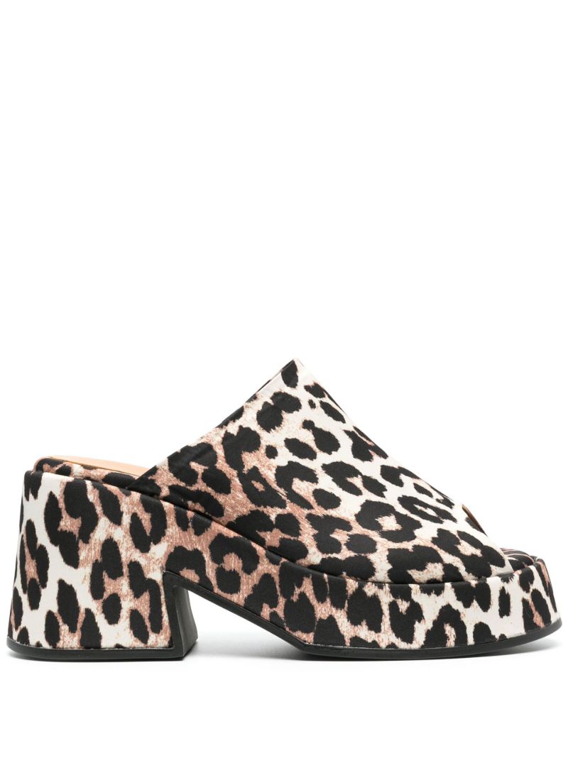 Neutral Retro 100 Leopard Print Mules