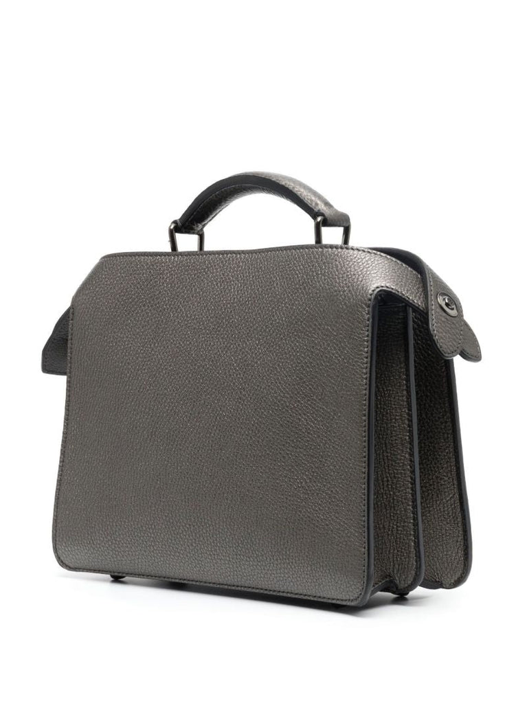 Grey Peekaboo Iseeu Leather Tote Bag