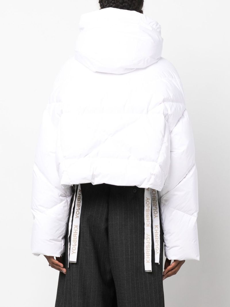 White Iconic Cropped Padded Jacket