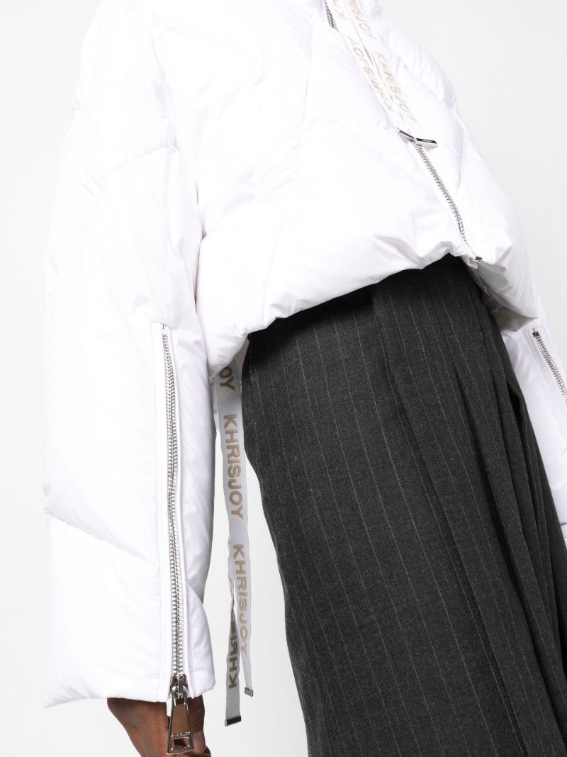 White Iconic Cropped Padded Jacket