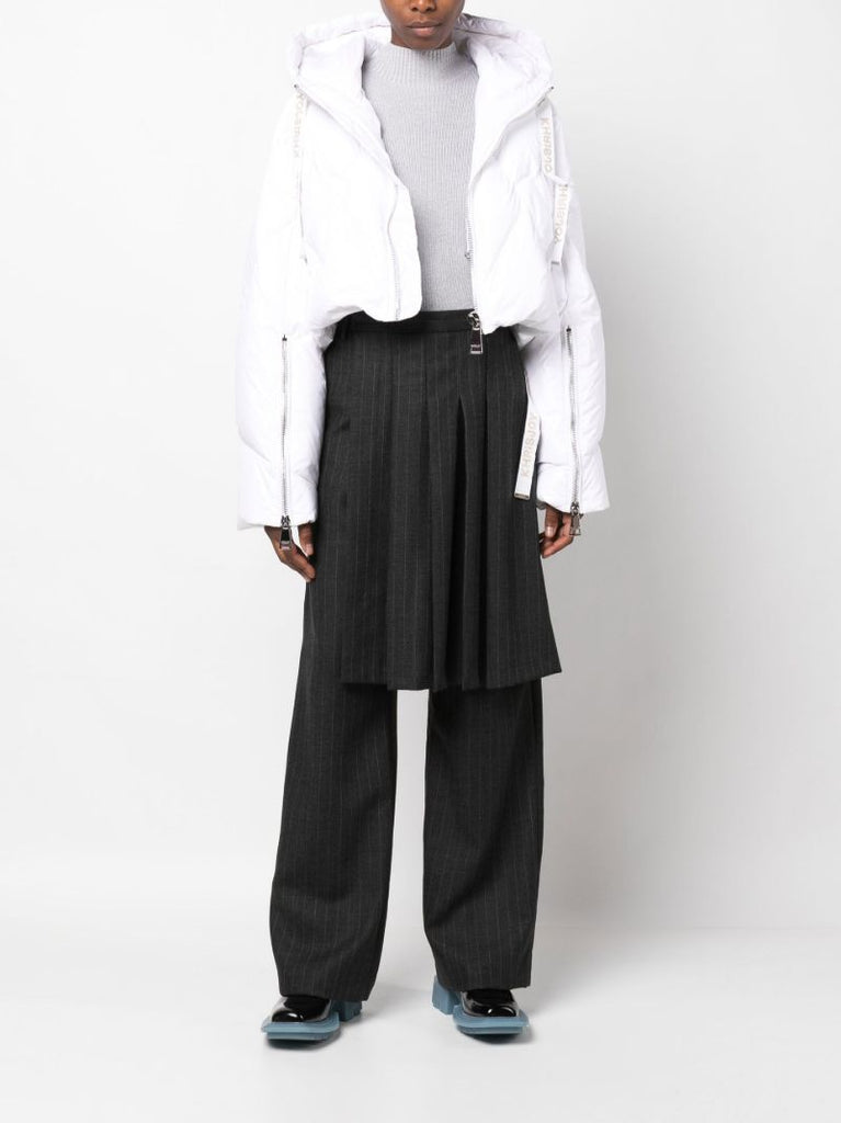 White Iconic Cropped Padded Jacket