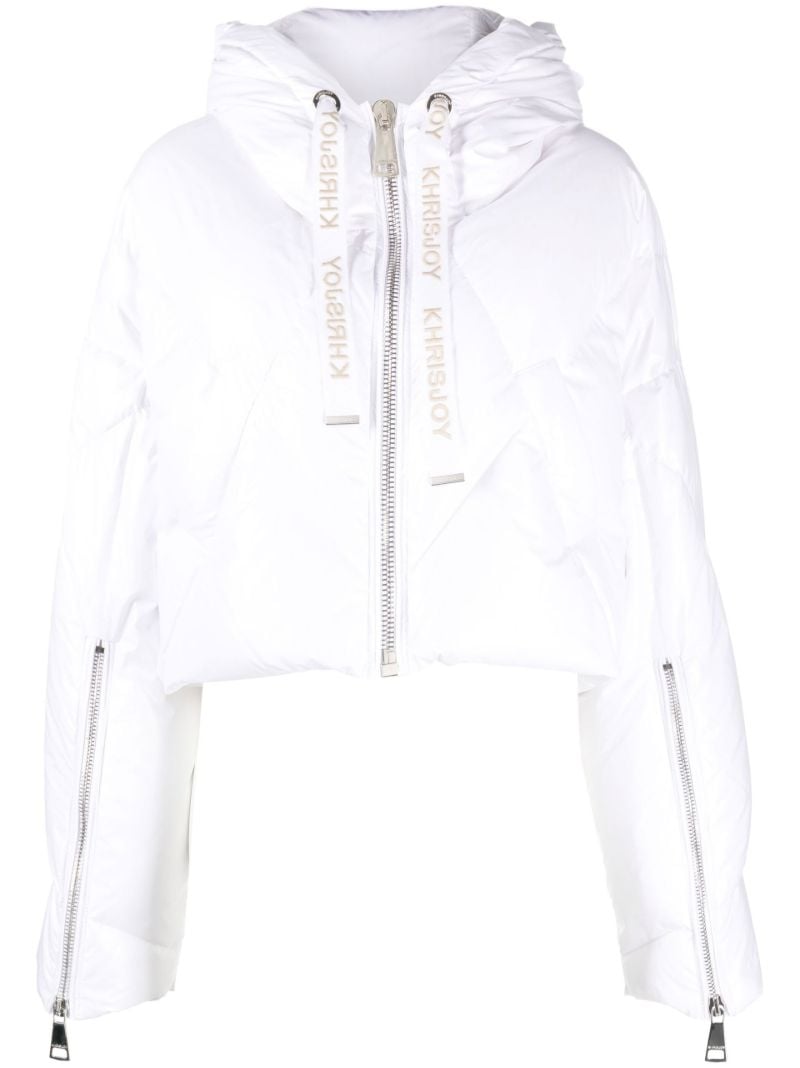 White Iconic Cropped Padded Jacket
