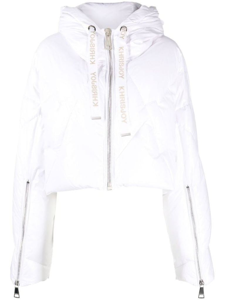 White Iconic Cropped Padded Jacket