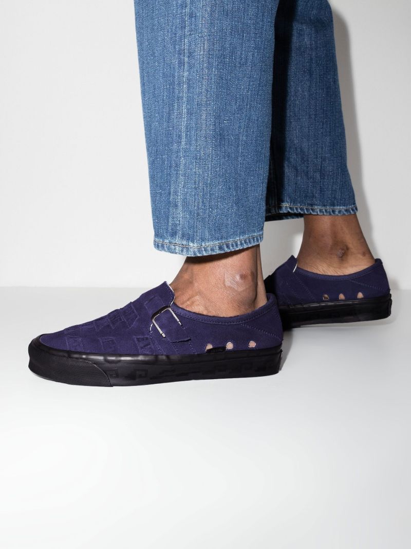 X Taka Hayashi Purple U Slip-on Suede Sneakers