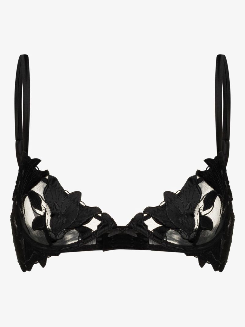 Black Lily Embroidered Underwired Bra