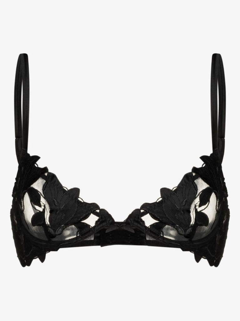 Black Lily Embroidered Underwired Bra