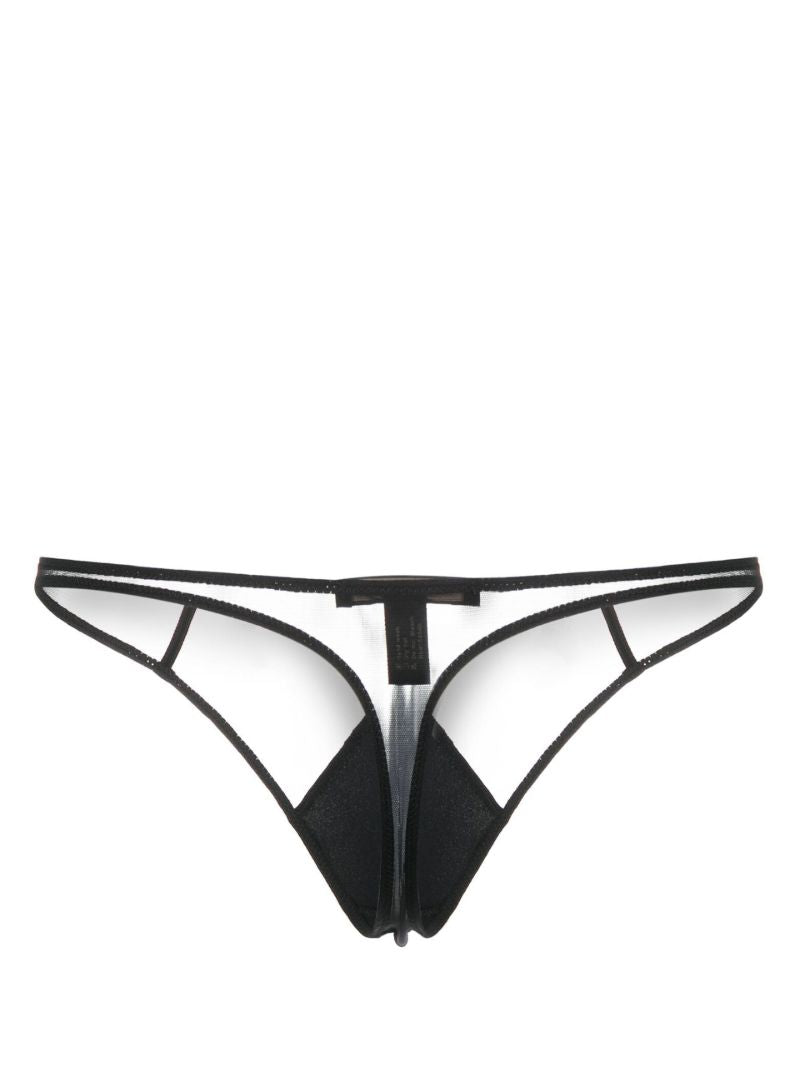 Black Cut-out Thong