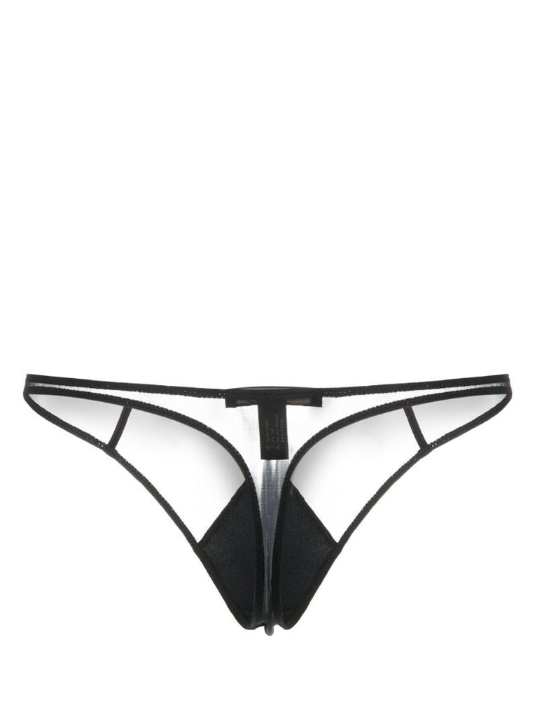 Black Cut-out Thong