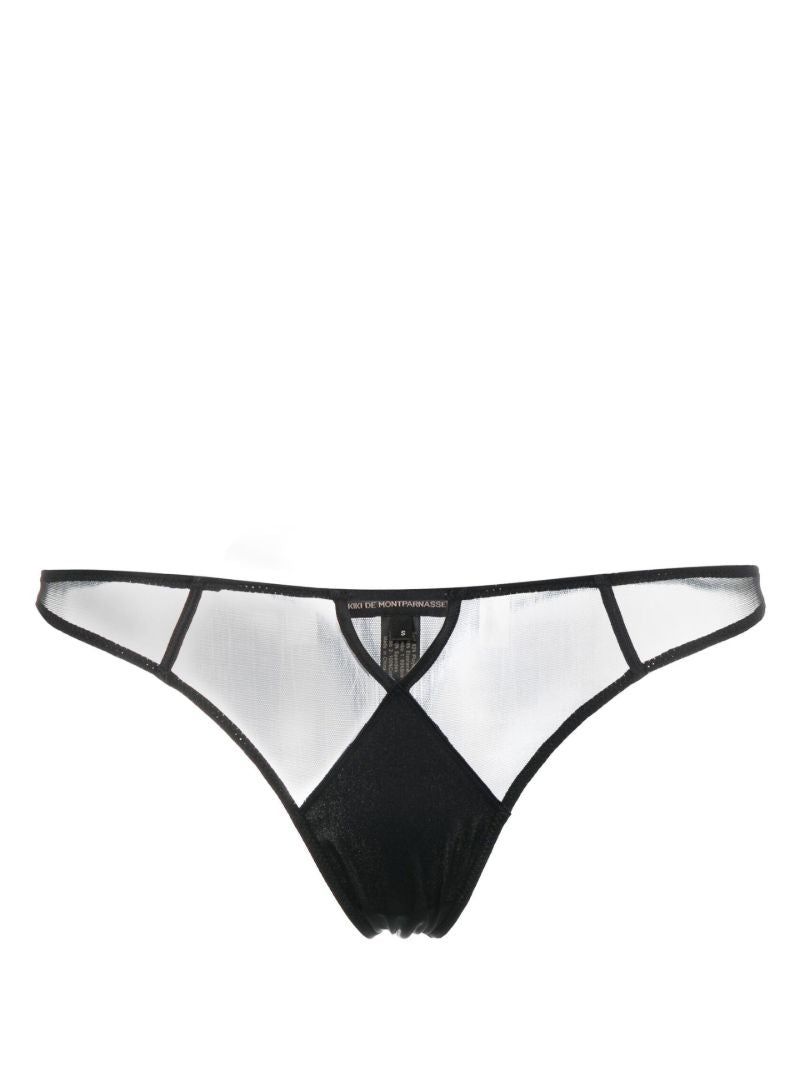 Black Cut-out Thong