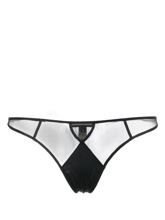 Black Cut-out Thong