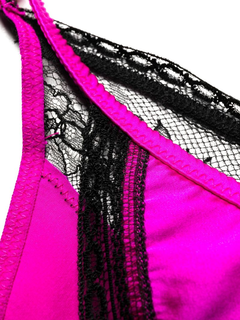 Pink Lace Silk Thong