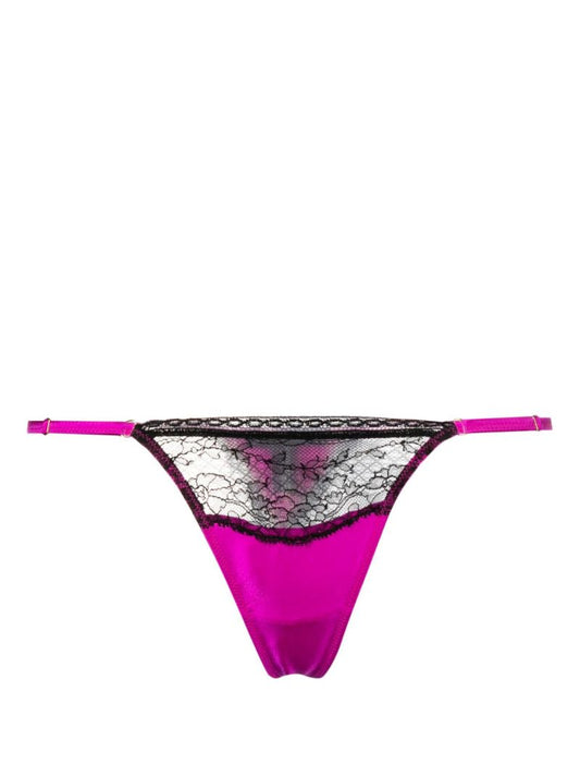 Pink Lace Silk Thong