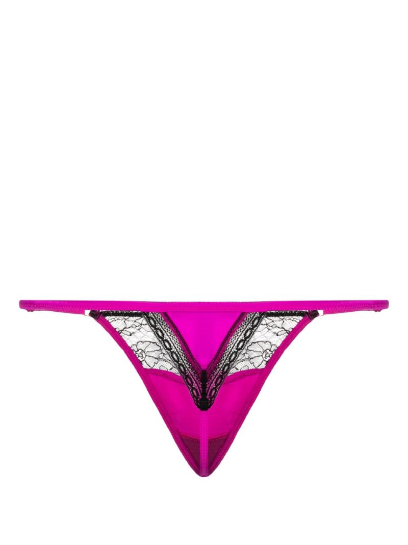 Pink Lace Silk Thong