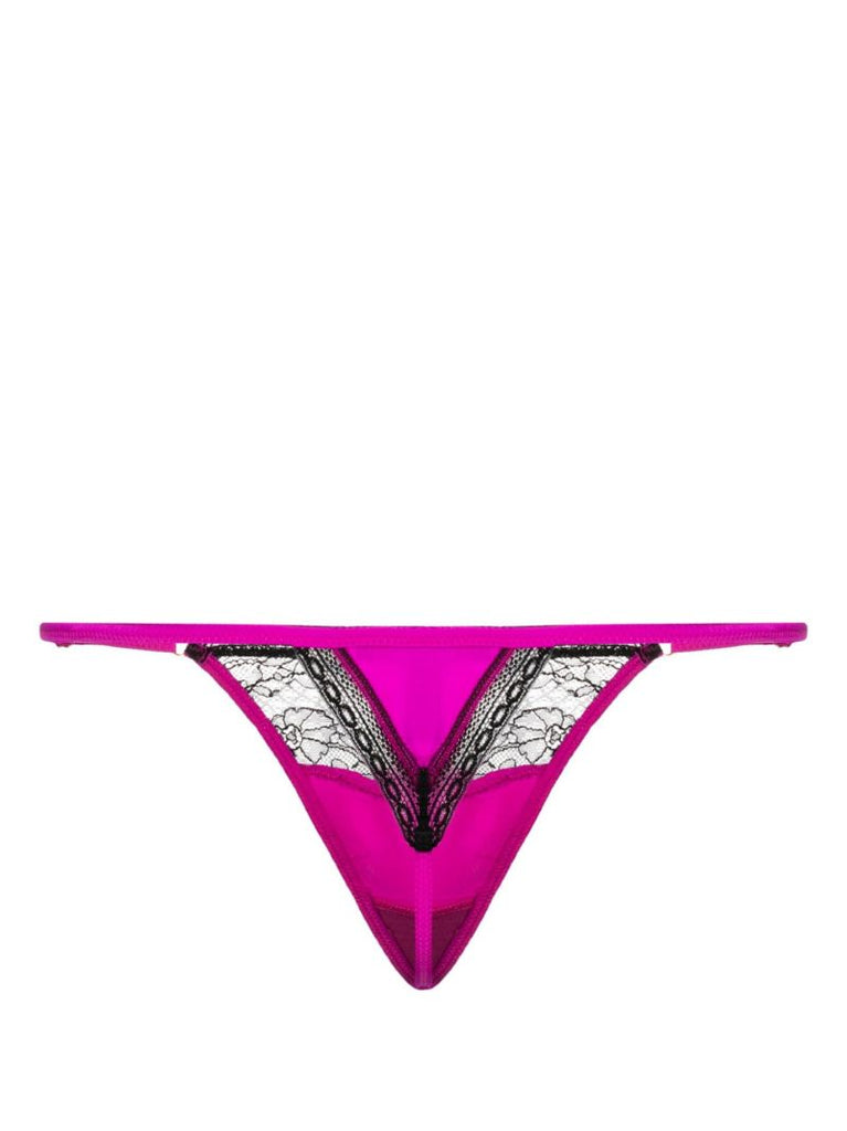 Pink Lace Silk Thong
