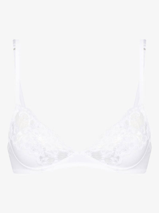 White SouplÃ_x0083_Â¨ Non-wired Cotton and Lace Bra