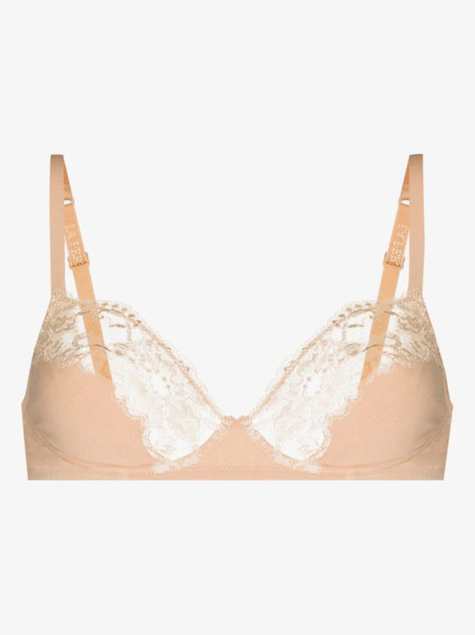 Neutral SouplÃ_x0083_Â¨ Cotton and Lace Bra