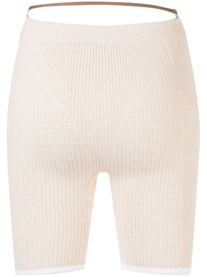 X Jacquemus Neutral High Waist Shorts