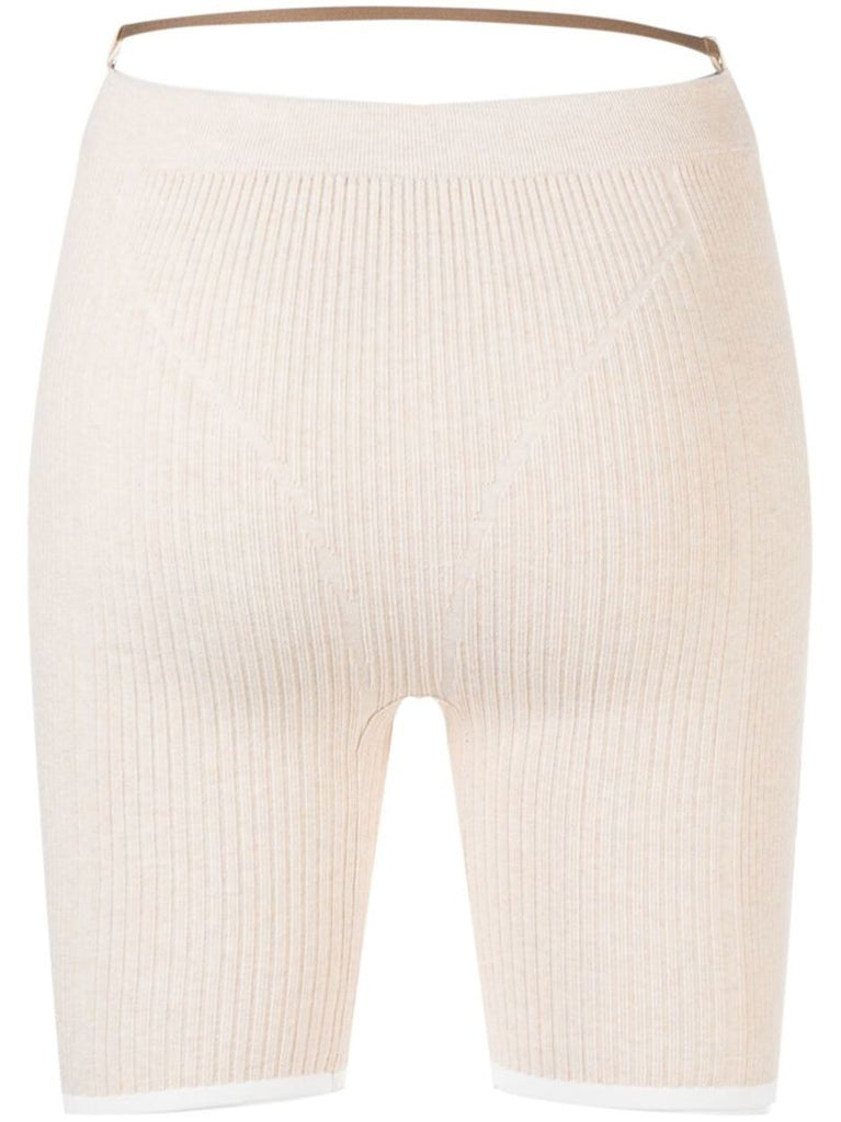 X Jacquemus Neutral High Waist Shorts