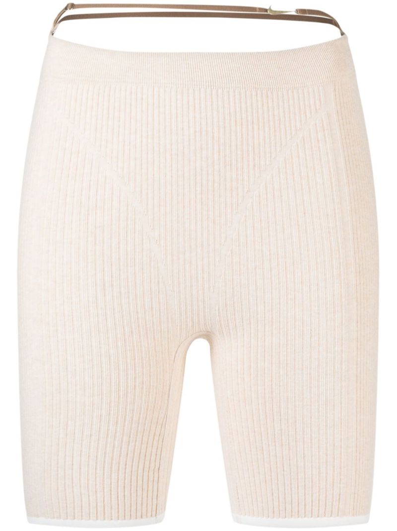 X Jacquemus Neutral High Waist Shorts