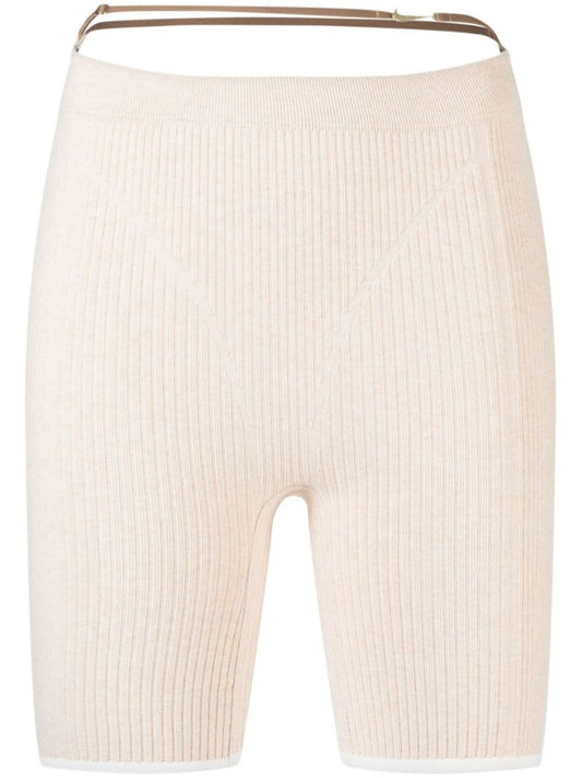 X Jacquemus Neutral High Waist Shorts