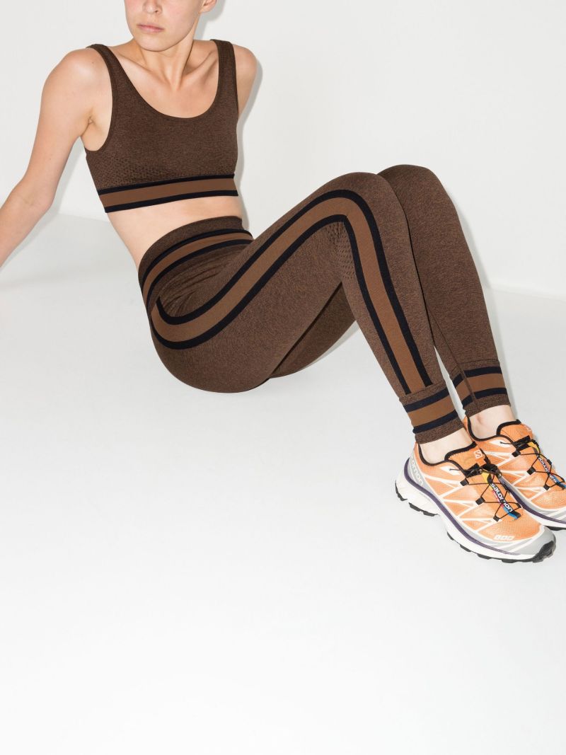 Brown Aurora Side Stripe Leggings
