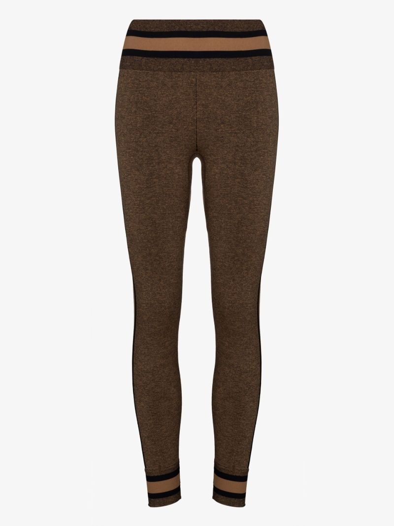 Brown Aurora Side Stripe Leggings