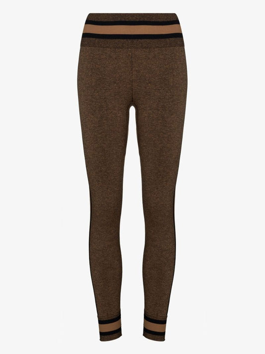 Brown Aurora Side Stripe Leggings