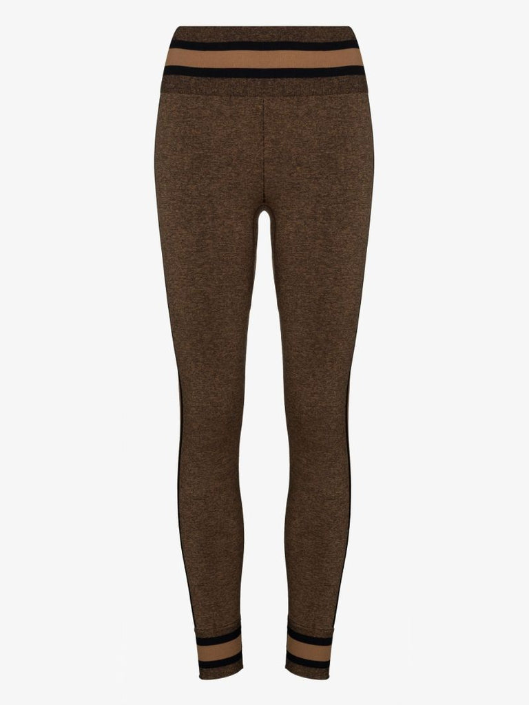 Brown Aurora Side Stripe Leggings