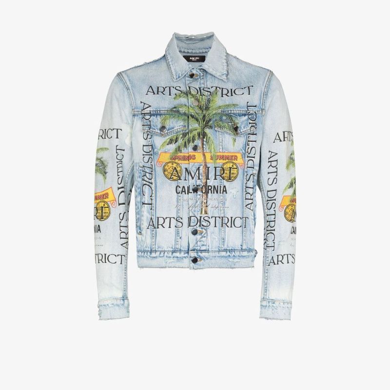 Rum Label Print Trucker Denim Jacket