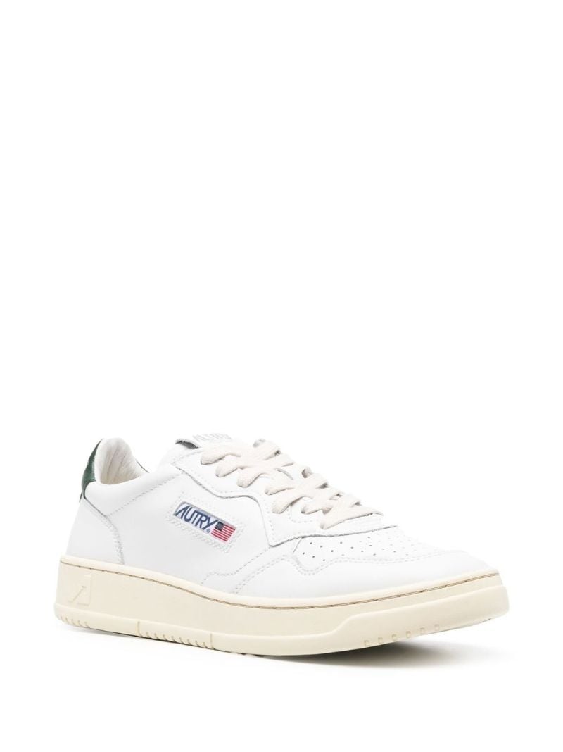 White Medalist Leather Sneakers
