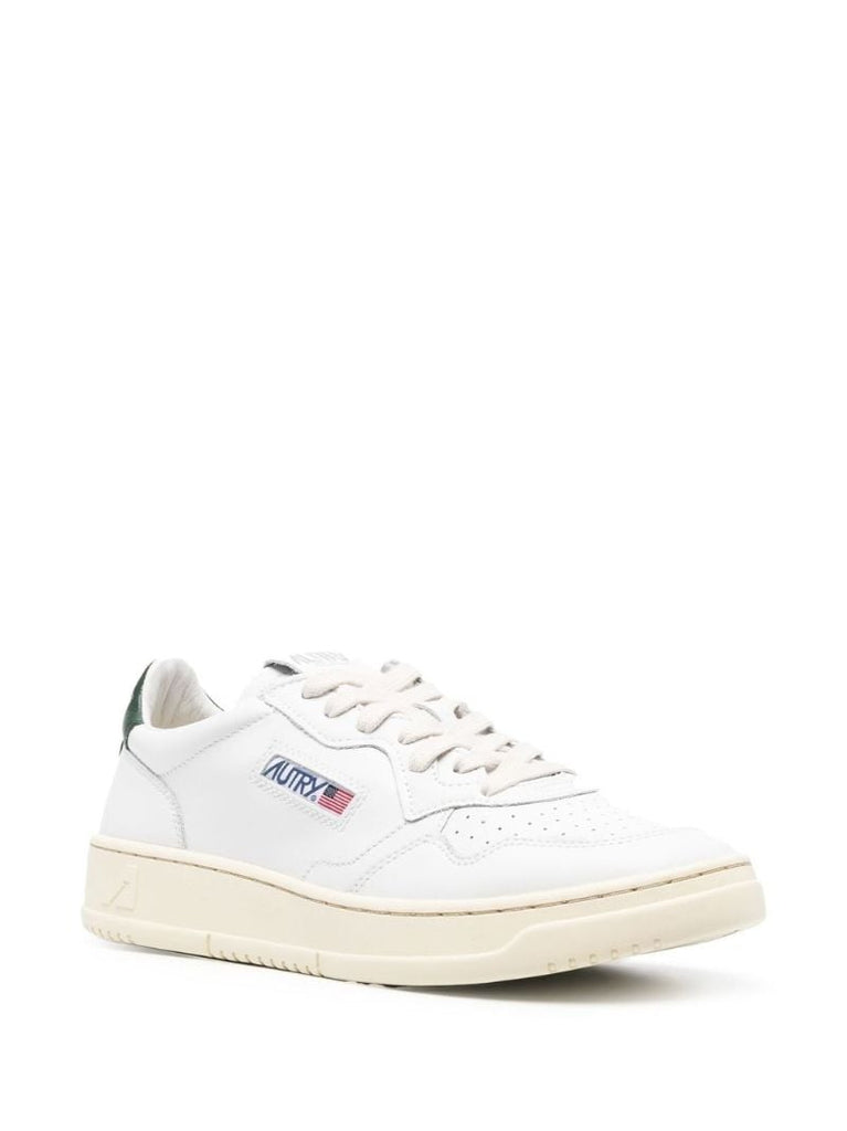 White Medalist Leather Sneakers